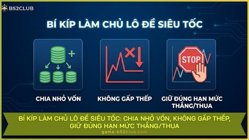 Bí kíp làm chủ Lô Đề Siêu Tốc: Chia nhỏ vốn, không gấp thếp, giữ đúng hạn mức thắng/thua.
